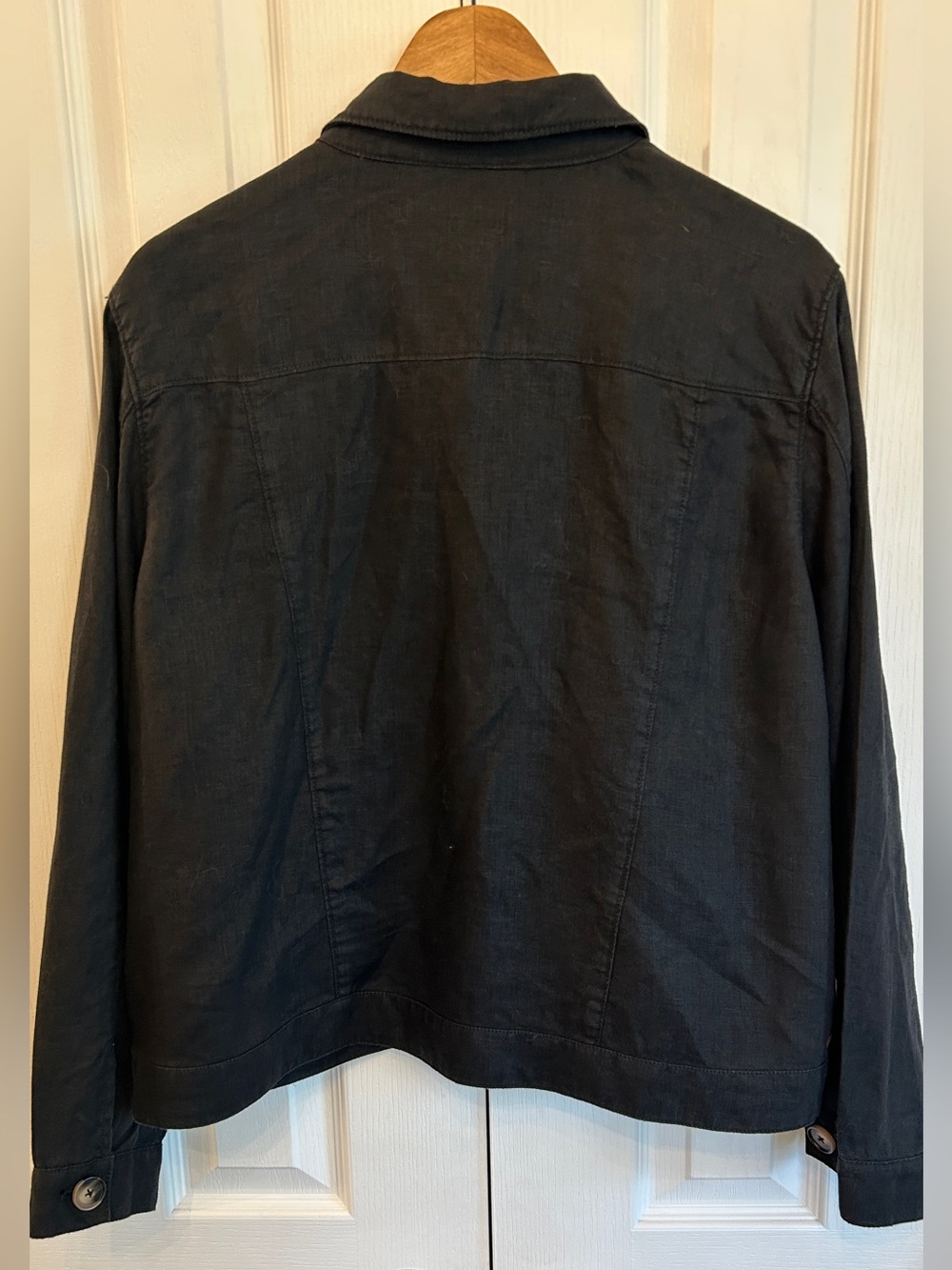 Contemporaine by Simons 100% Linen Jacket Black XL EUC - Picture 6 of 6